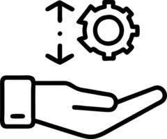 Hand holding holographic usability icon illustrating low code automation ease of use in empty space background Set 2 vector