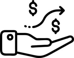 Hand holding holographic strategy icon illustrating profit strategy in financial management within empty space background vector
