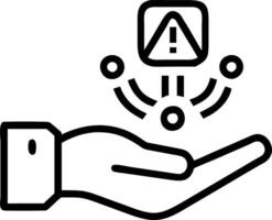 Hand holding holographic scam alert device with fraud phishing malware icons representing cyber threats and data protection in empty space Set 11 vector