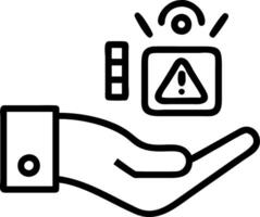 Hand holding holographic scam alert device with fraud phishing malware icons representing cyber threats and data protection in empty space Set 10 vector