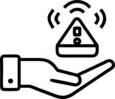 Hand holding holographic scam alert device with fraud phishing malware icons representing cyber threats and data protection in empty space Set 5 vector