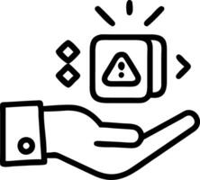 Hand holding holographic scam alert device with fraud phishing malware icons representing cyber threats and data protection in empty space Set 8 vector