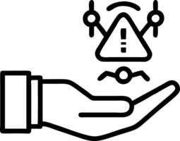Hand holding holographic scam alert device with fraud phishing malware icons representing cyber threats and data protection in empty space Set 4 vector