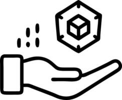 Hand holding holographic reward optimization icon illustrating risk reward optimization in financial management within empty space background vector