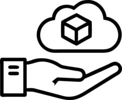 Hand holding holographic scalability icon illustrating ERP software scalability in cloud based environment minimal background vector