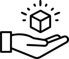 Hand holding holographic reward potential icon illustrating risk reward potential in financial management within empty space background vector