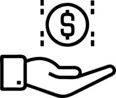 Hand holding holographic resources icon illustrating yield return resources in financial management within empty space background Set 2 vector