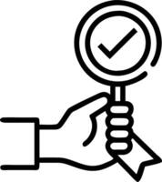 Hand holding holographic quality control magnifying glass over checkmark with certification icons on blue background Set 9 vector