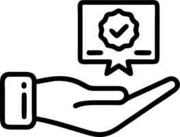 Hand holding holographic quality control magnifying glass over checkmark with certification icons on blue background Set 7 vector