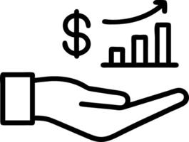 Hand holding holographic profit analysis icon illustrating profit analysis in financial management within empty space background Set 3 vector