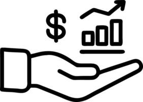 Hand holding holographic profit strategy icon illustrating profit strategy in financial management within empty space background Set 2 vector