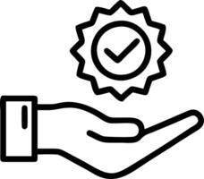 Hand holding holographic quality control magnifying glass over checkmark with certification icons on blue background Set 2 vector