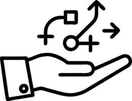 Hand holding holographic planning icon illustrating profit management revenue planning in empty space background Set 2 vector