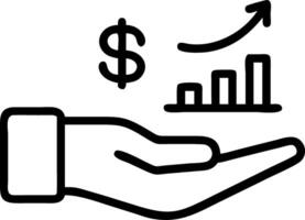 Hand holding holographic profit analysis icon illustrating profit analysis in financial management within empty space background Set 2 vector