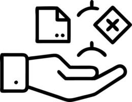 Hand holding holographic incident management icons diagnosing resolving problems with holographic theme in empty space Set 6 vector