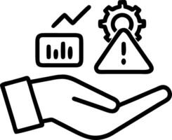 Hand holding holographic incident management icons diagnosing resolving problems with holographic theme in empty space Set 4 vector