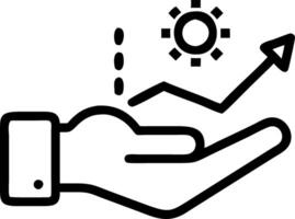 Hand holding holographic goals icon illustrating profit management revenue goals in empty space background Set 2 vector