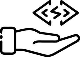 Hand holding holographic flexibility icon illustrating low code automation adaptability in empty space background vector