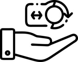 Hand holding holographic flexibility icon illustrating low code automation adaptability in empty space background Set 2 vector