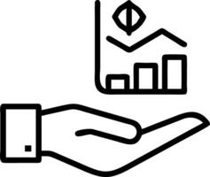 Hand holding holographic evaluation icon illustrating yield return evaluation in financial management within empty space background Set 3 vector