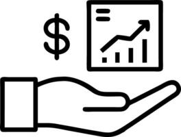 Hand holding holographic evaluation icon illustrating yield return evaluation in financial management within empty space background Set 2 vector
