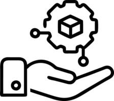 Hand holding holographic ERP integration cloud icon illustrating ERP integration with cloud in minimal background Set 3 vector