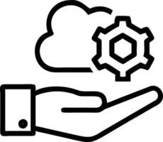 Hand holding holographic customization icon illustrating ERP software customization in cloud based setup minimal background Set 3 vector
