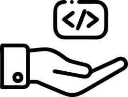 Hand holding holographic customization icon illustrating ERP software customization in cloud based setup minimal background Set 2 vector