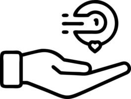 Hand holding holographic communication symbol representing empathy understanding communication in empty space background Set 2 vector