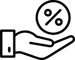 Hand holding holographic conversion rate icon representing sales conversion in marketing within empty space background vector