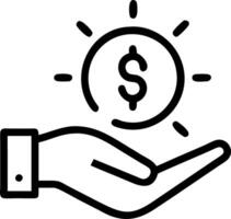 Hand holding holographic clock with dollar signs representing time management productivity and the value of time in business in empty space vector