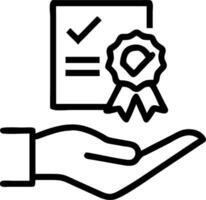 Hand holding holographic checkmark with quality assurance certification symbols on blue background in empty space Set 14 vector