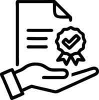 Hand holding holographic checkmark with quality assurance certification symbols on blue background in empty space Set 10 vector