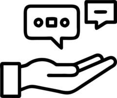 Hand holding holographic chatbot AI interface showing communication assistance icons in empty space Set 2 vector