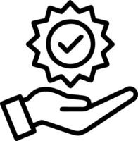Hand holding holographic certified badge displaying Certified checkmark stars symbols symbolizing quality assurance accreditation validation in empty space Set 5 vector