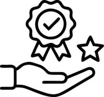 Hand holding holographic certified badge displaying Certified checkmark stars symbols symbolizing quality assurance accreditation validation in empty space Set 3 vector