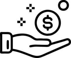 Hand holding holographic allocation icon illustrating profit management revenue allocation in empty space background Set 2 vector