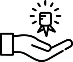 Hand holding glowing icons for e learning certifications symbolizing educational achievements vector