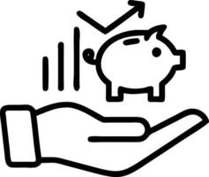 Hand holding a holographic piggy bank with financial growth graphs in the background to represent savings and investments in financial planning Set 5 vector