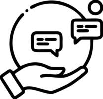 Hand holding a glowing sphere with chat bubbles and notifications representing real time messaging in a digital communication interface vector