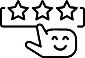 Hand giving five star holographic rating on customer satisfaction survey interface with smile face icons in empty space Set 2 vector