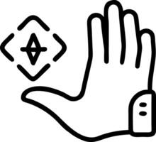 Hand displaying holographic outdoor adventures symbols for family trips with empty space background Set 2 vector