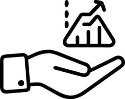 Hand displaying holographic risk scalability icon symbolizing risk reward scalability in financial management within empty space background vector