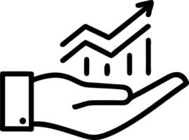 Hand displaying holographic sustainability metrics for profit and revenue with empty space background vector