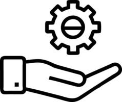 Hand displaying holographic productivity icon for low code automation in empty space background vector