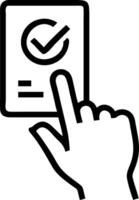 Hand confirming secure online payment on holographic digital interface with verification tick symbol in empty space Set 11 vector