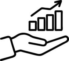 Growth trends depicted by a hand holding a glowing bar graph with upward movement representing financial growth in business vector