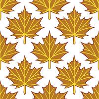 Golden maple leaves seamless tile pattern with intricate details and rich hues of orange and yellow vector
