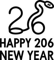 Gold Happy New Year 2026 message with Chinese New Year decorations on red background symbolizing lunar year of snake Set 3 vector