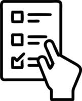 Goal Achievement A hand touching a checklist with a progress indicator showing tasks completed vector